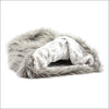 Taupe Shag with Platinum Snow Cuddle Cup - Cuddle Cups