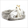 Taupe Shag with Platinum Snow Cuddle Cup - Cuddle Cups