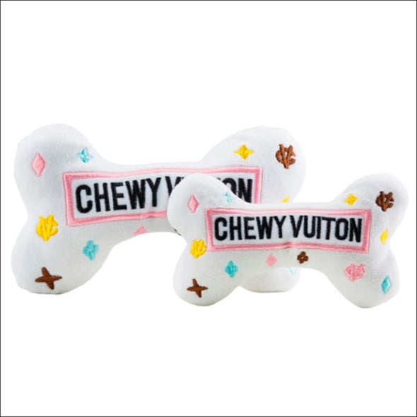 White Chewy Vuiton Bone Toy By Haute Diggity Dog - Designer 