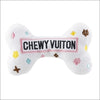 Large White Chewy Vuiton Bone Dog Toy